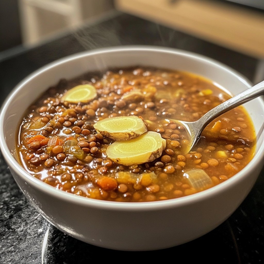 Linsensuppe mit Ingwer