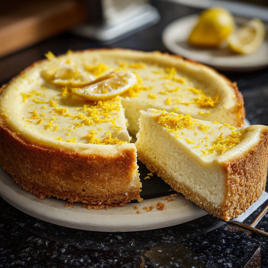 Käsekuchen mit Vanille und Zitrone