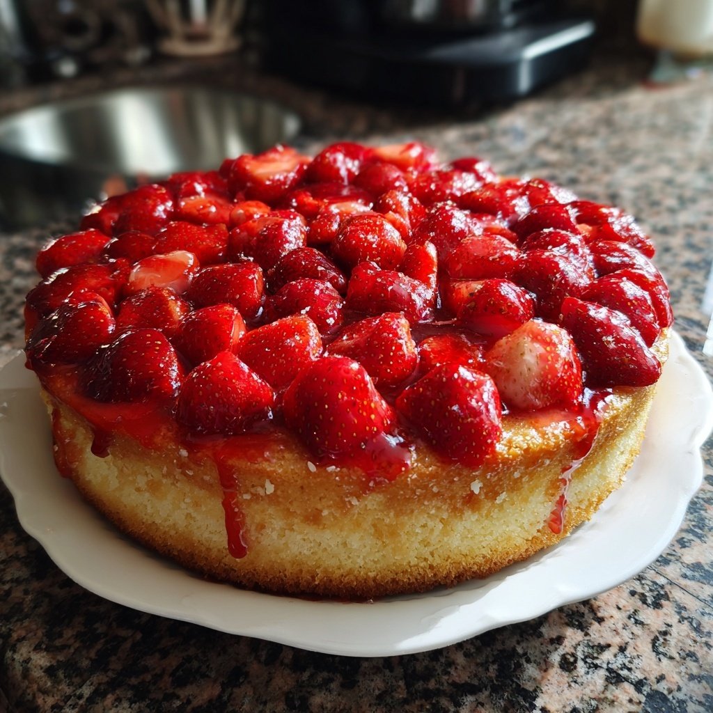 Erdbeerkuchen Mit Biskuit Boden