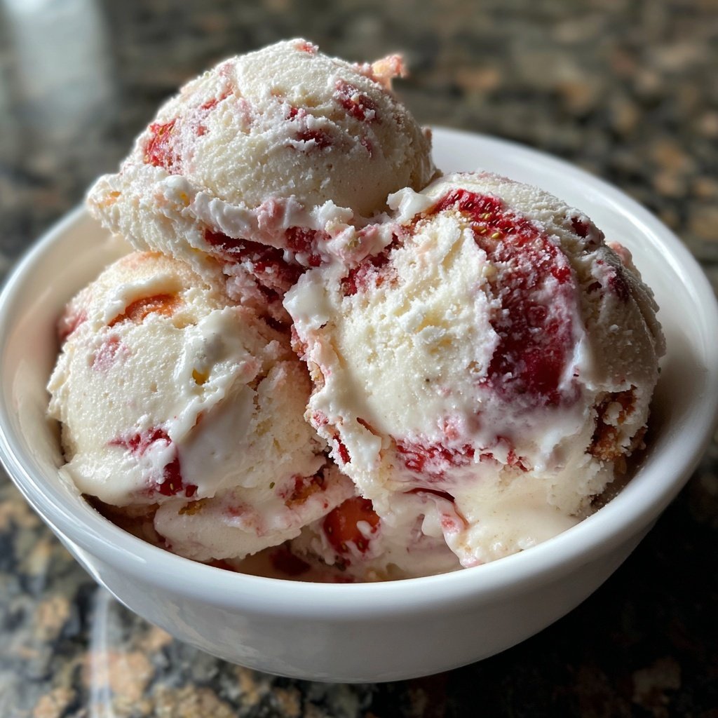 Vanille Erdbeer Eiscreme