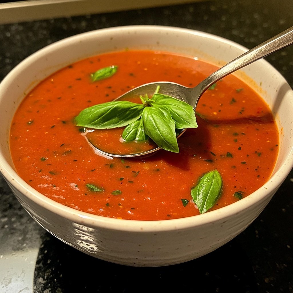 Tomatensuppe mit Basilikum