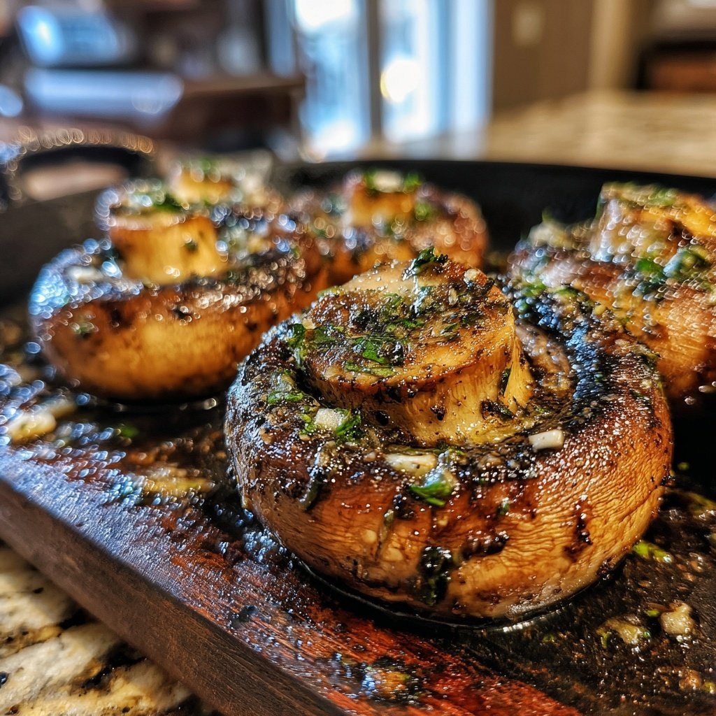 Gegrillte Champignons Mit Knoblauch