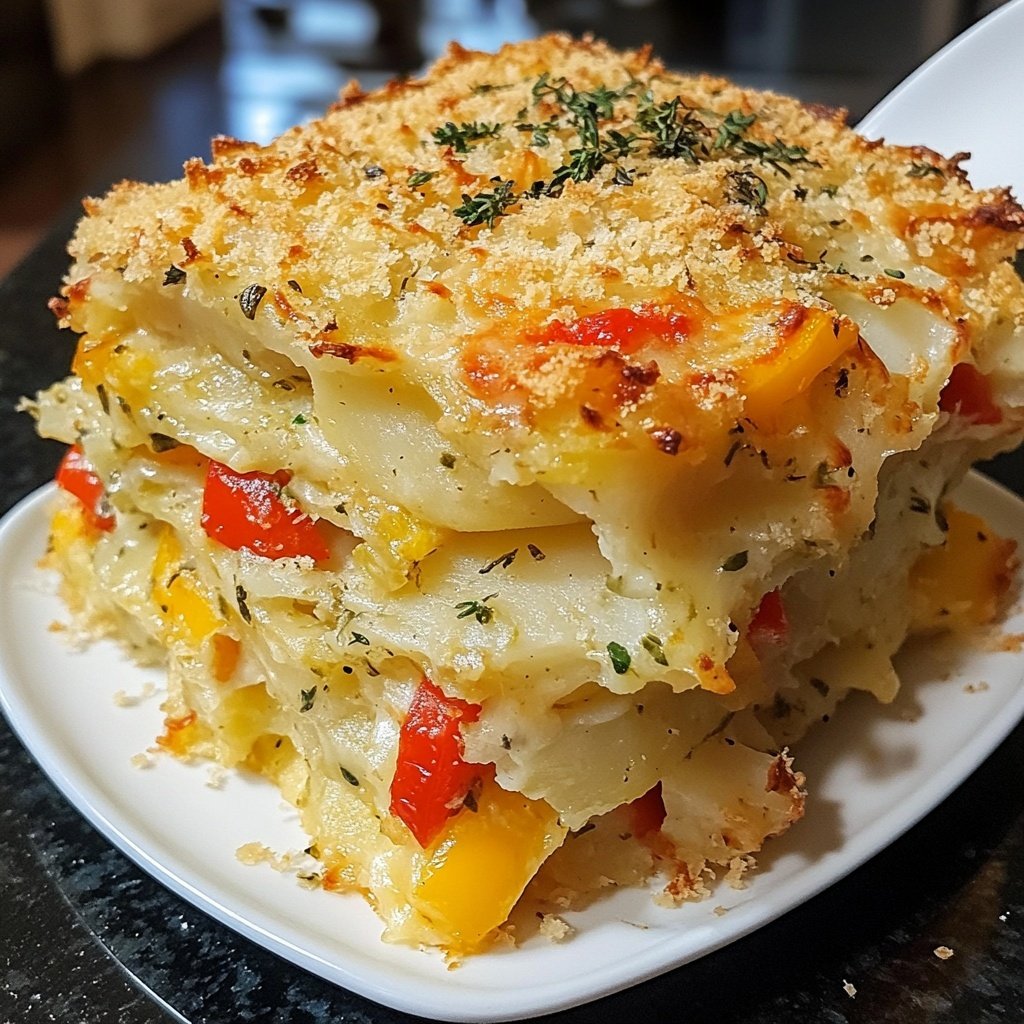 Kartoffelauflauf mit Gemüse