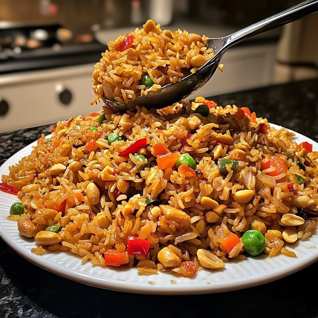 Gebratener Reis mit Erdnüssen