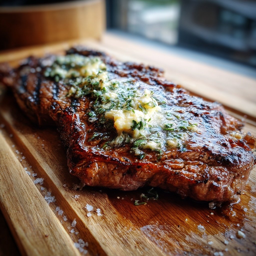 Gegrilltes Steak Mit Kräuterbutter